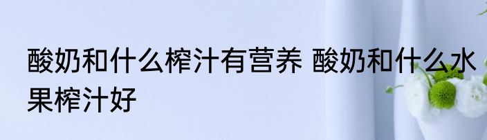 酸奶和什么榨汁有营养 酸奶和什么水果榨汁好