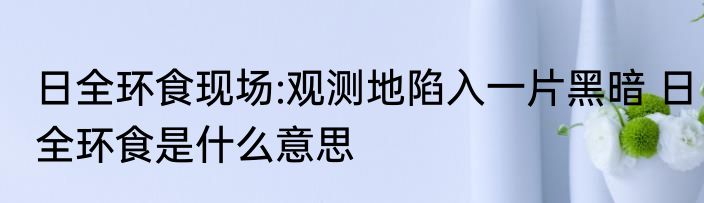 日全环食现场:观测地陷入一片黑暗 日全环食是什么意思