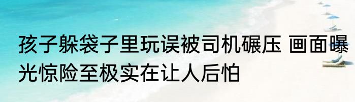 孩子躲袋子里玩误被司机碾压 画面曝光惊险至极实在让人后怕
