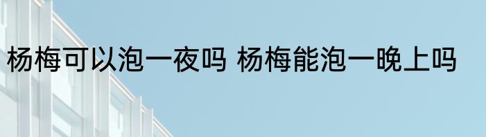 杨梅可以泡一夜吗 杨梅能泡一晚上吗