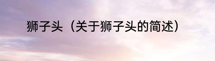 狮子头（关于狮子头的简述）