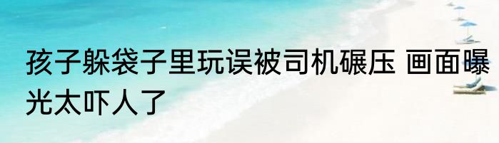 孩子躲袋子里玩误被司机碾压 画面曝光太吓人了
