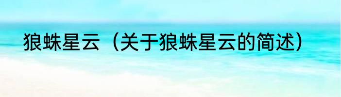 狼蛛星云（关于狼蛛星云的简述）