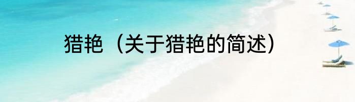 猎艳（关于猎艳的简述）
