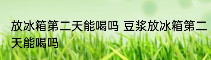 放冰箱第二天能喝吗 豆浆放冰箱第二天能喝吗