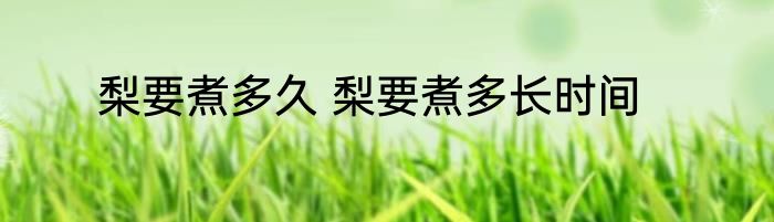 梨要煮多久 梨要煮多长时间