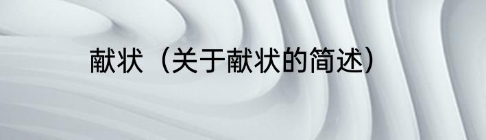 献状（关于献状的简述）