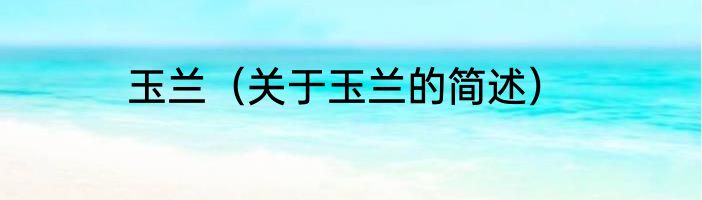 玉兰（关于玉兰的简述）