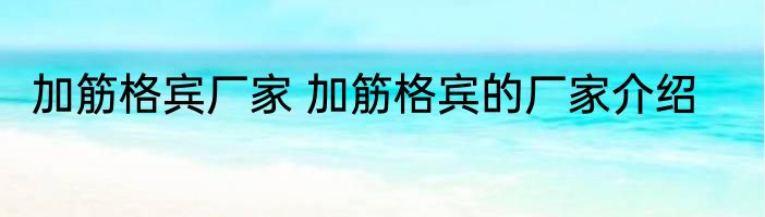 加筋格宾厂家 加筋格宾的厂家介绍