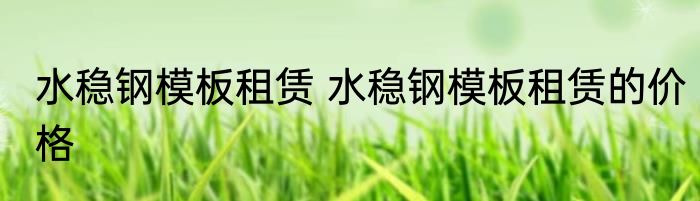 水稳钢模板租赁 水稳钢模板租赁的价格