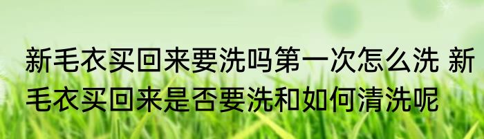 新毛衣买回来要洗吗第一次怎么洗 新毛衣买回来是否要洗和如何清洗呢