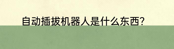 自动插拔机器人是什么东西？