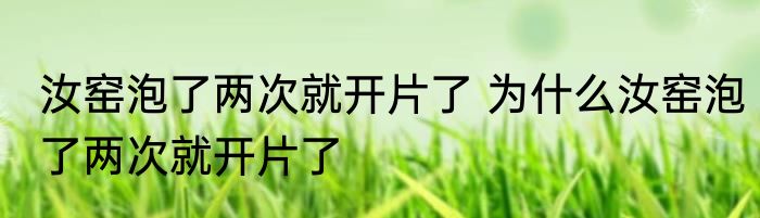 汝窑泡了两次就开片了 为什么汝窑泡了两次就开片了