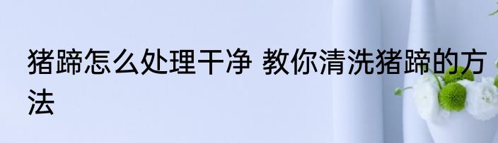 猪蹄怎么处理干净 教你清洗猪蹄的方法