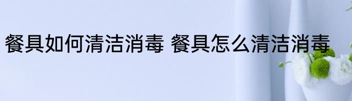 餐具如何清洁消毒 餐具怎么清洁消毒