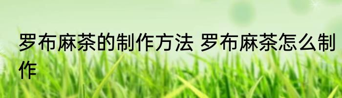 罗布麻茶的制作方法 罗布麻茶怎么制作