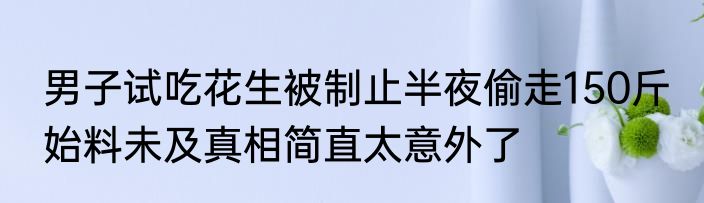 男子试吃花生被制止半夜偷走150斤 始料未及真相简直太意外了