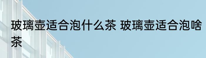 玻璃壶适合泡什么茶 玻璃壶适合泡啥茶