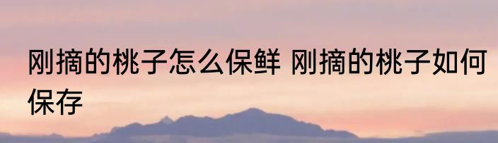 刚摘的桃子怎么保鲜 刚摘的桃子如何保存