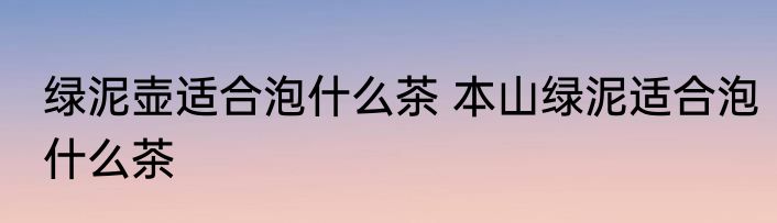绿泥壶适合泡什么茶 本山绿泥适合泡什么茶