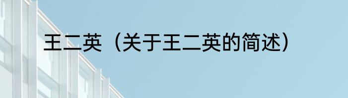 王二英（关于王二英的简述）