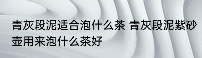 青灰段泥适合泡什么茶 青灰段泥紫砂壶用来泡什么茶好