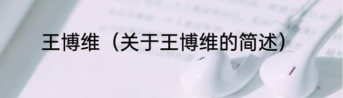 王博维（关于王博维的简述）
