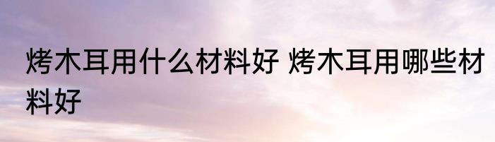 烤木耳用什么材料好 烤木耳用哪些材料好