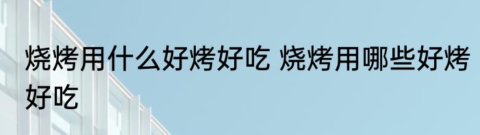 烧烤用什么好烤好吃 烧烤用哪些好烤好吃
