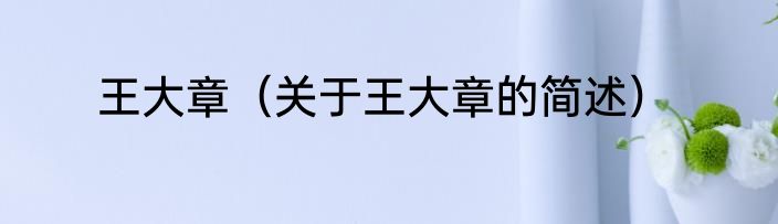 王大章（关于王大章的简述）