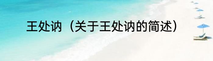 王处讷（关于王处讷的简述）