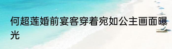 何超莲婚前宴客穿着宛如公主画面曝光