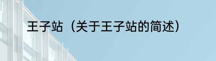 王子站（关于王子站的简述）