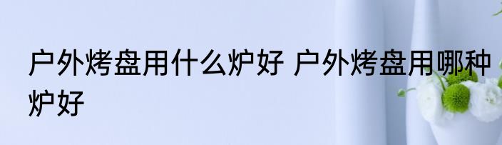 户外烤盘用什么炉好 户外烤盘用哪种炉好