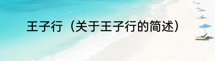 王子行（关于王子行的简述）