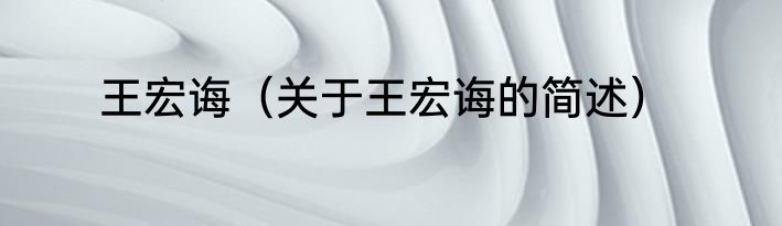 王宏诲（关于王宏诲的简述）