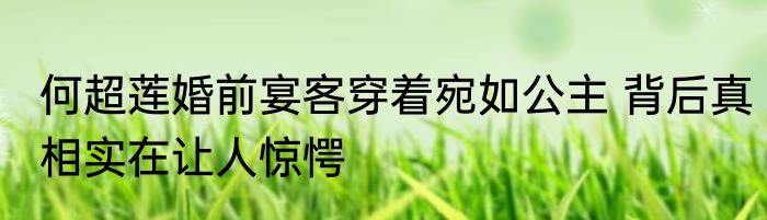 何超莲婚前宴客穿着宛如公主 背后真相实在让人惊愕