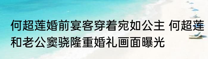 何超莲婚前宴客穿着宛如公主 何超莲和老公窦骁隆重婚礼画面曝光
