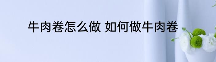 牛肉卷怎么做 如何做牛肉卷