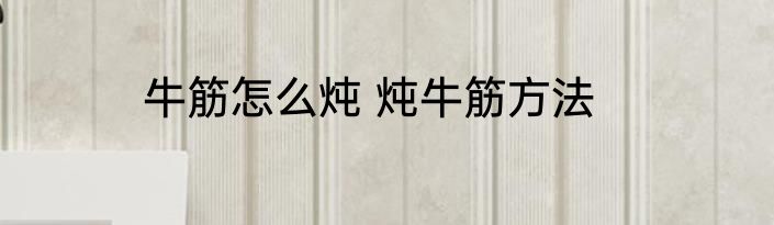 牛筋怎么炖 炖牛筋方法