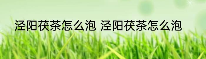 泾阳茯茶怎么泡 泾阳茯茶怎么泡