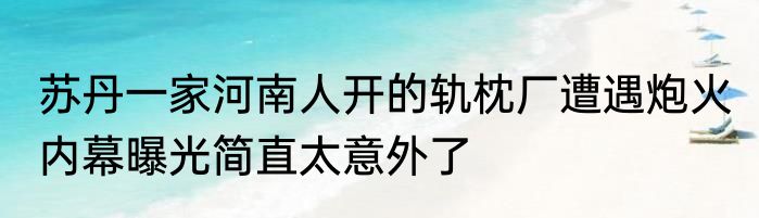 苏丹一家河南人开的轨枕厂遭遇炮火 内幕曝光简直太意外了