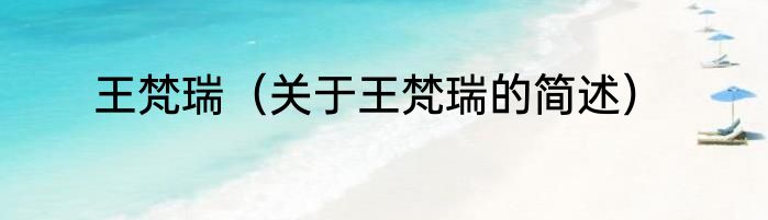 王梵瑞（关于王梵瑞的简述）