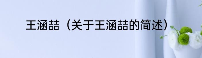 王涵喆（关于王涵喆的简述）