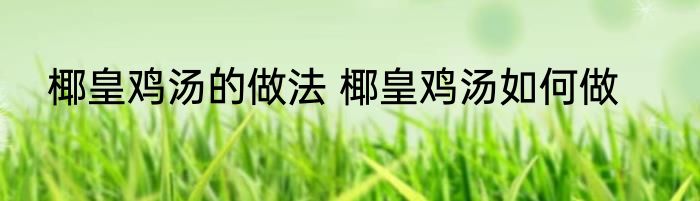椰皇鸡汤的做法 椰皇鸡汤如何做