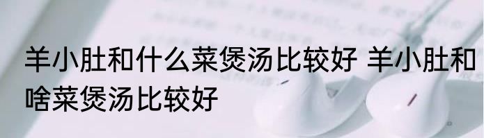 羊小肚和什么菜煲汤比较好 羊小肚和啥菜煲汤比较好