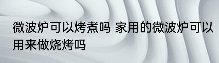 微波炉可以烤煮吗 家用的微波炉可以用来做烧烤吗