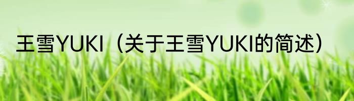 王雪YUKI（关于王雪YUKI的简述）