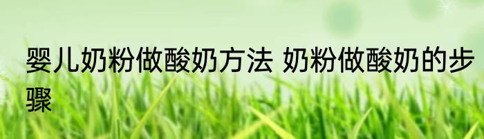 婴儿奶粉做酸奶方法 奶粉做酸奶的步骤