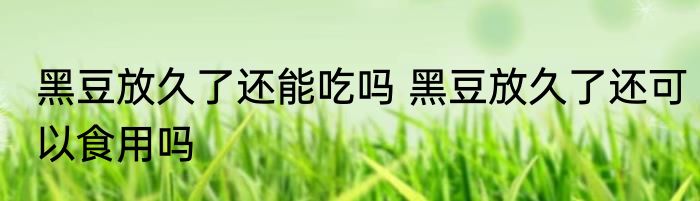 黑豆放久了还能吃吗 黑豆放久了还可以食用吗